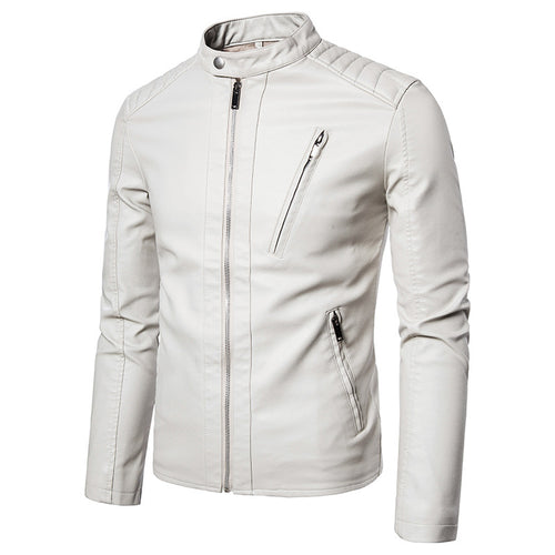 Herren Modische Bikerjacke mit Steppdetails Drune