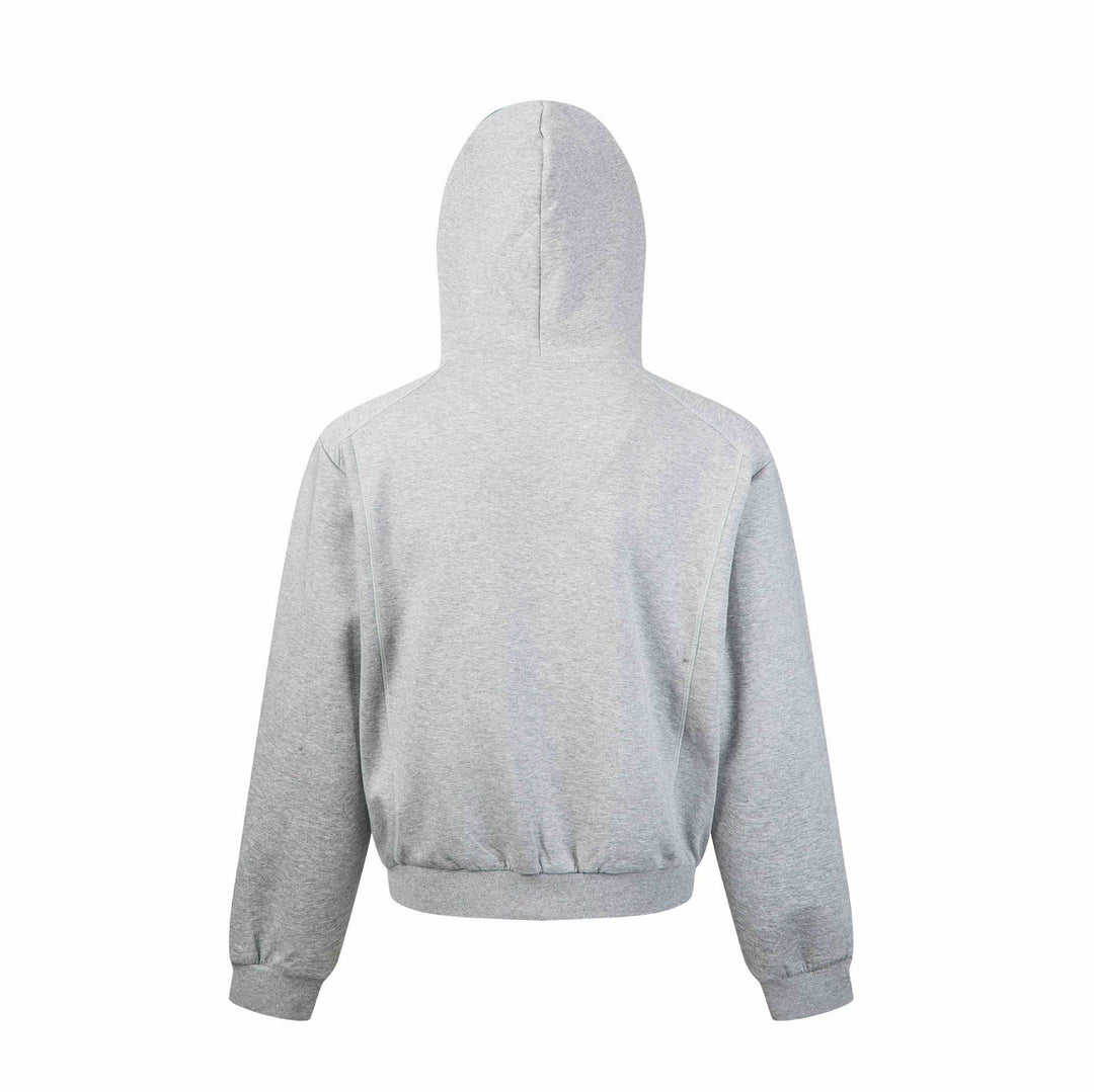 Unisex Kapuzen-Sweatjacke mit durchgehendem Reißverschluss und geripptem Bund Drune