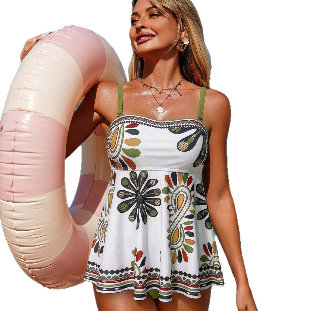 Damen Vintage-inspired Tankini mit fließendem Rock Drune