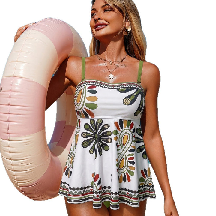 Damen Vintage-inspired Tankini mit fließendem Rock Drune