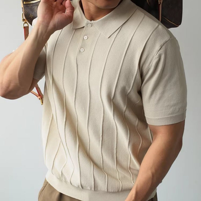 Herren Kurzarm Poloshirt mit Struktur Drune