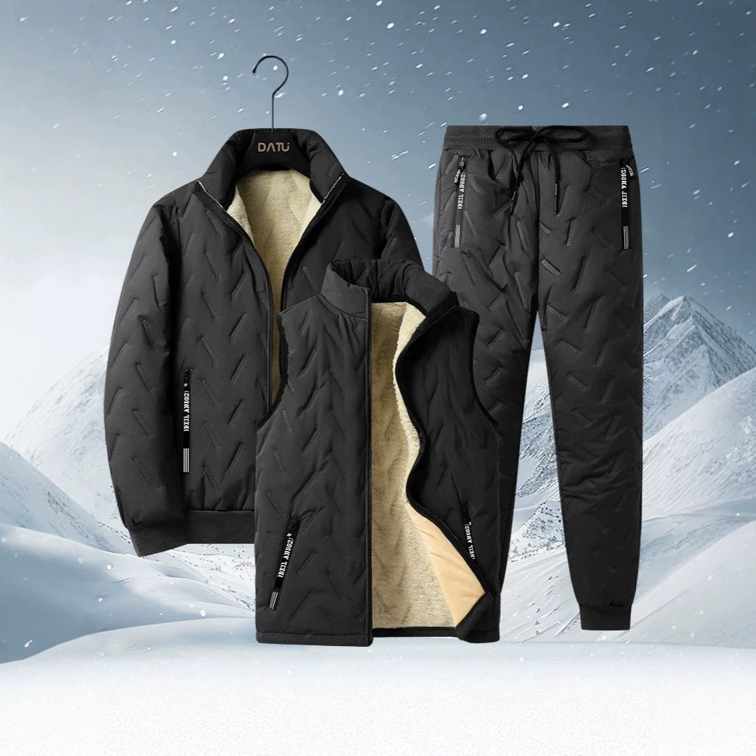 Herren Thermo-Steppset mit separater Weste, Teddyfutter und elastischer Jogginghose Drune