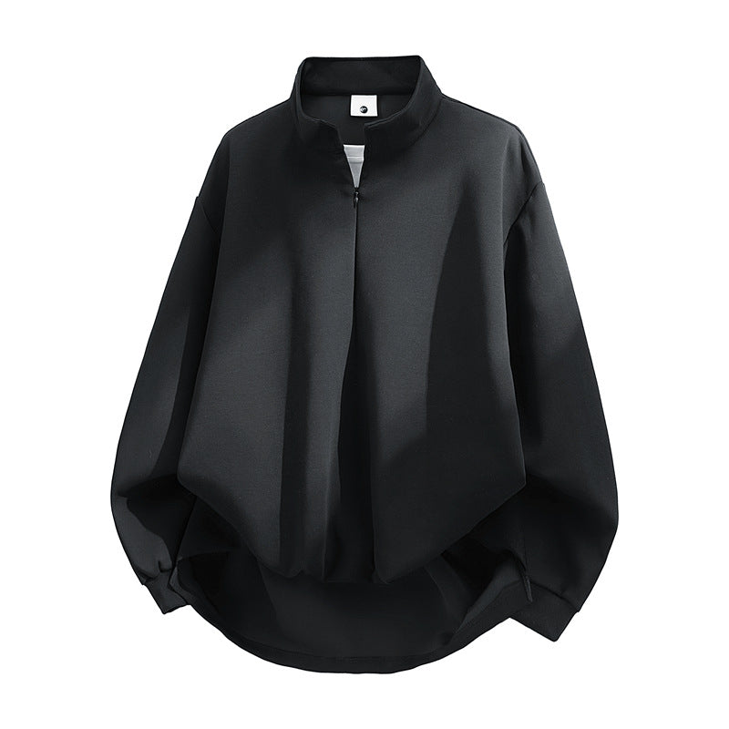 Unisex Oversize-Sweatshirt mit Stehkragen, Halbreißverschluss und ballonförmigem Saum Drune