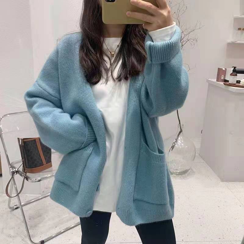 Damen Übergroßer Strickcardigan mit Taschen Drune