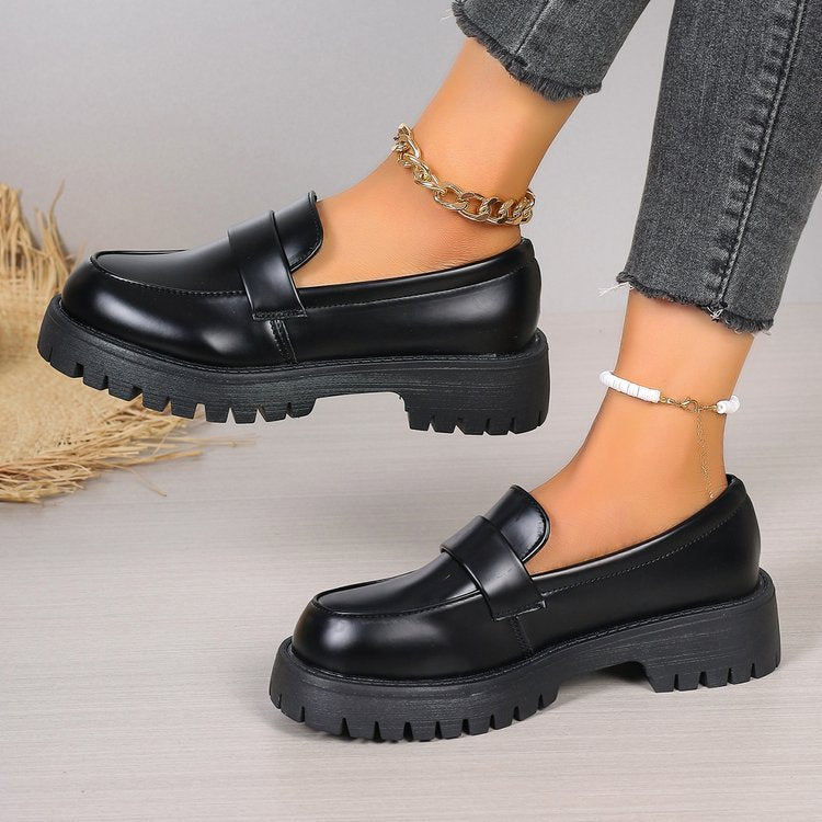Damen Chunky Loafers mit rutschfester Profilsohle und eleganter Schnallenapplikation Drune