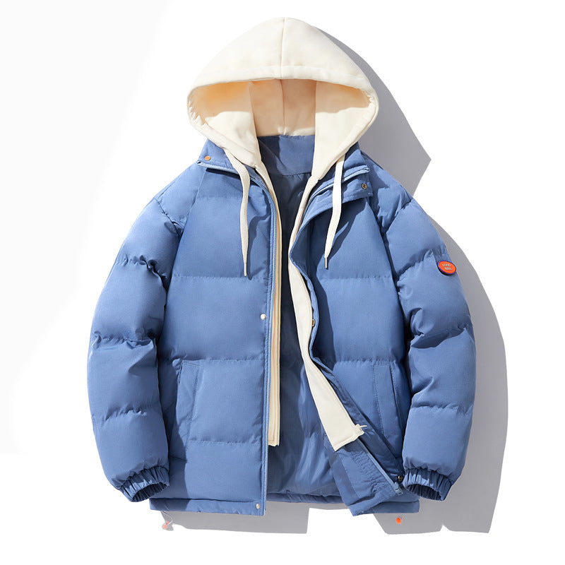Herren gesteppte Winterjacke mit integriertem Kontrast-Kapuzeneinsatz und isolierender Thermofüllung Drune