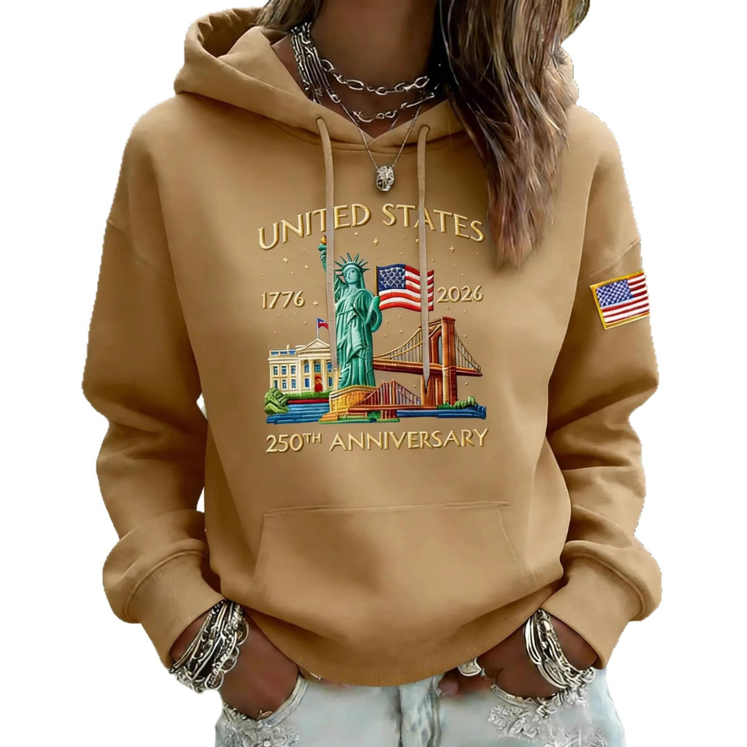 Damen Kreativer Kapuzenpullover mit einzigartigem Statuesque-Motiv Drune