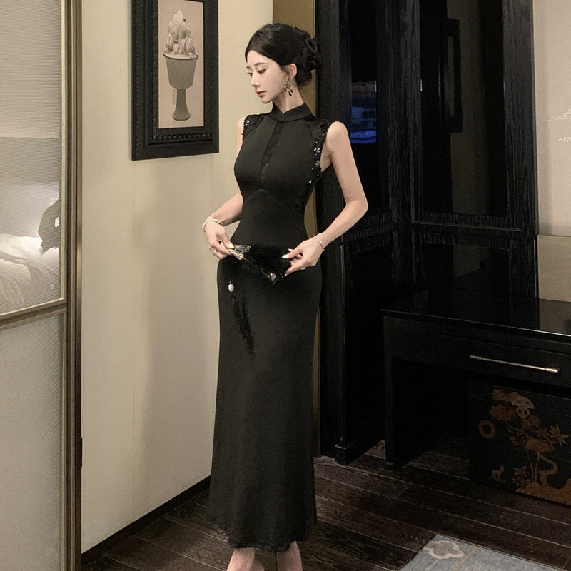 Drune | Vintage Elegante Ärmellose Verbessertes Qipao Kleid