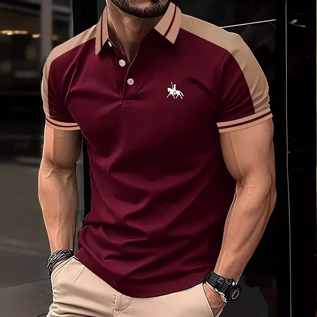 Herren Stilvolles Kontrastkragen Performance Polo Drune