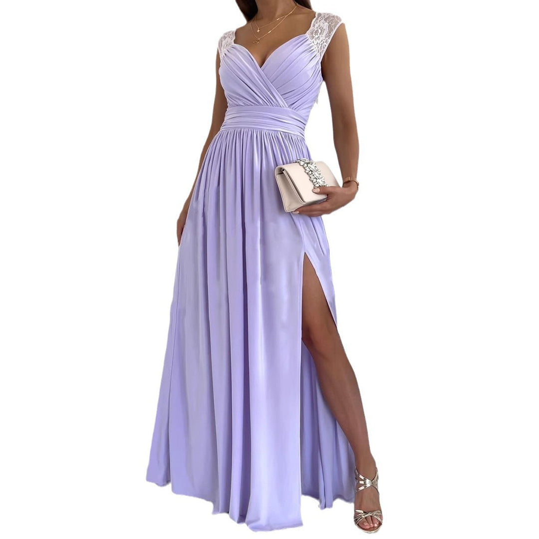 Damen Elegantes Hochsplit-Maxi-Kleid Drune 1751429438