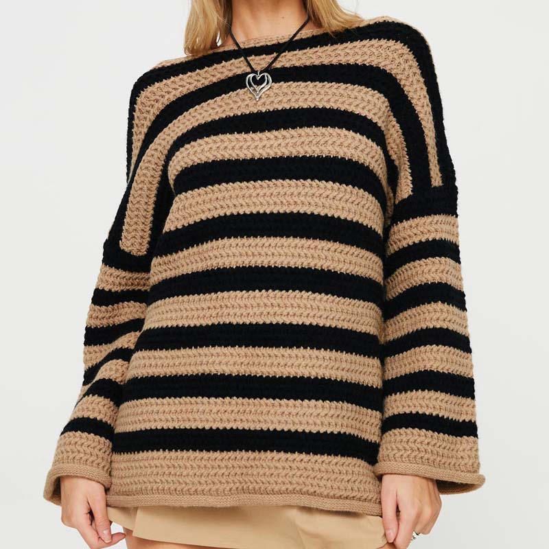 Drune | Gestreifter Strickpullover Mit Sanften Farben