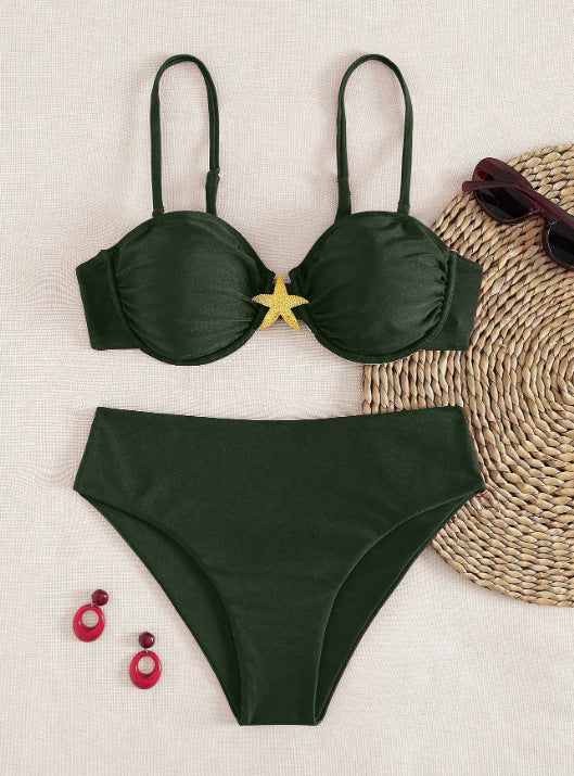 Damen Balconette-Bikini mit dekorativen Sternen Drune