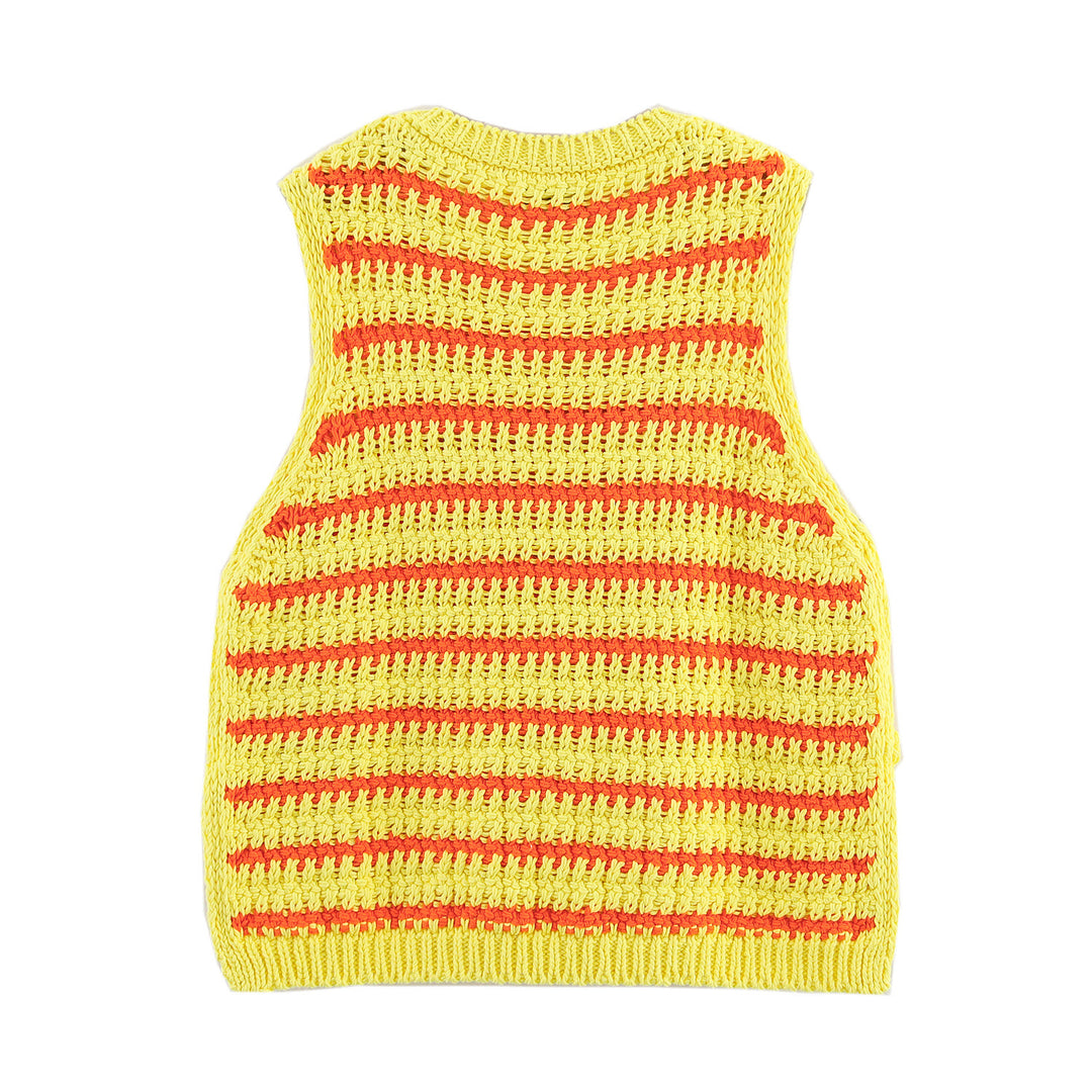 Femme Gestricktes Ärmelloses Cropped Top mit Streifenmuster Drune