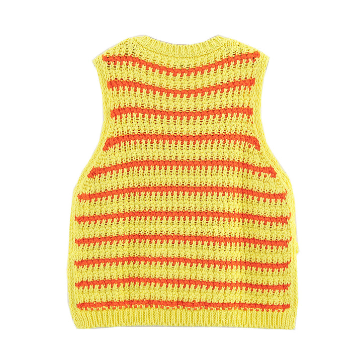 Femme Gestricktes Ärmelloses Cropped Top mit Streifenmuster Drune