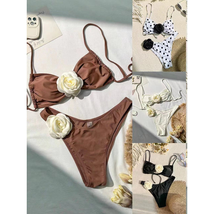 Damen Bikini-Set mit eleganter Blumenapplikation Drune