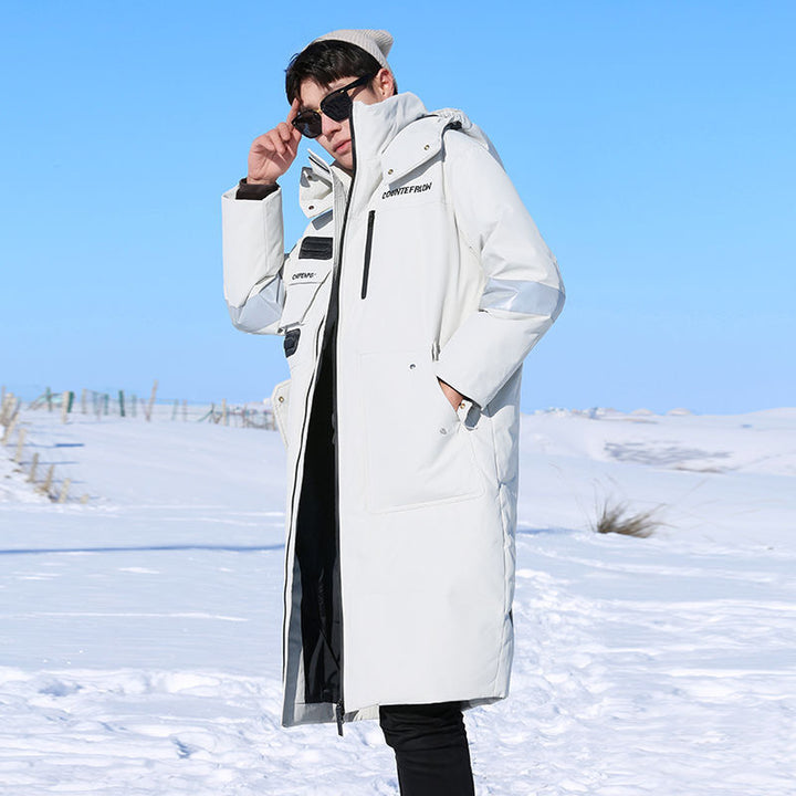 Herren Wärmender wasserdichter Winterparka mit Kapuze und reflektierenden Details Drune