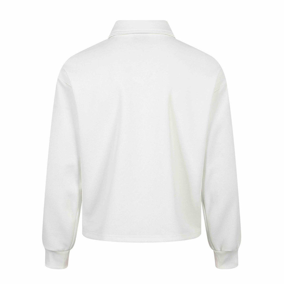 Unisex Langärmeliges Rugby-Poloshirt mit Stickereien und Kentkragen Drune