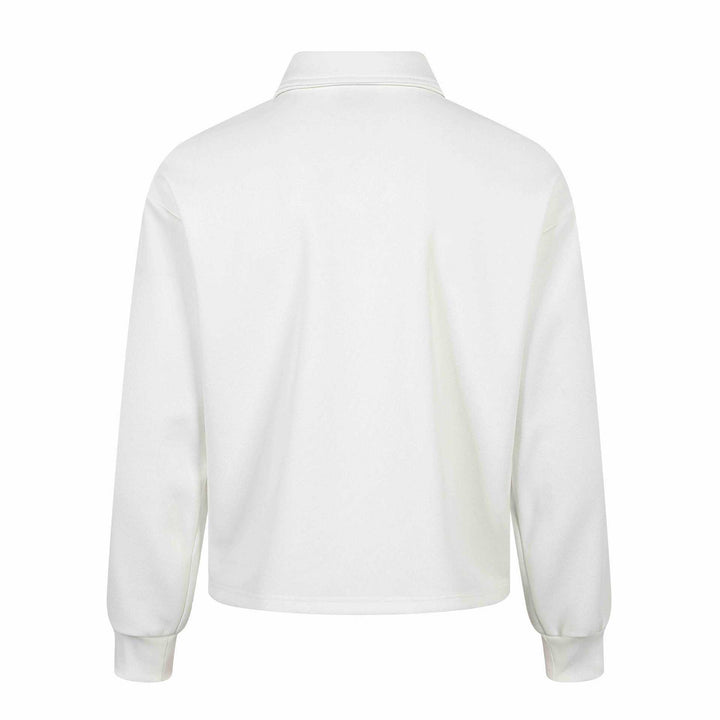 Unisex Langärmeliges Rugby-Poloshirt mit Stickereien und Kentkragen Drune