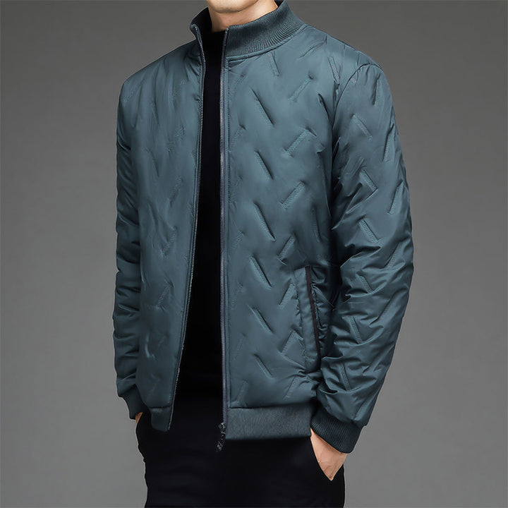 Herren leichte gesteppte City-Insulationsjacke mit diagonalstruktur, Stehkragen und Zwei-Wege-Reißverschluss Drune