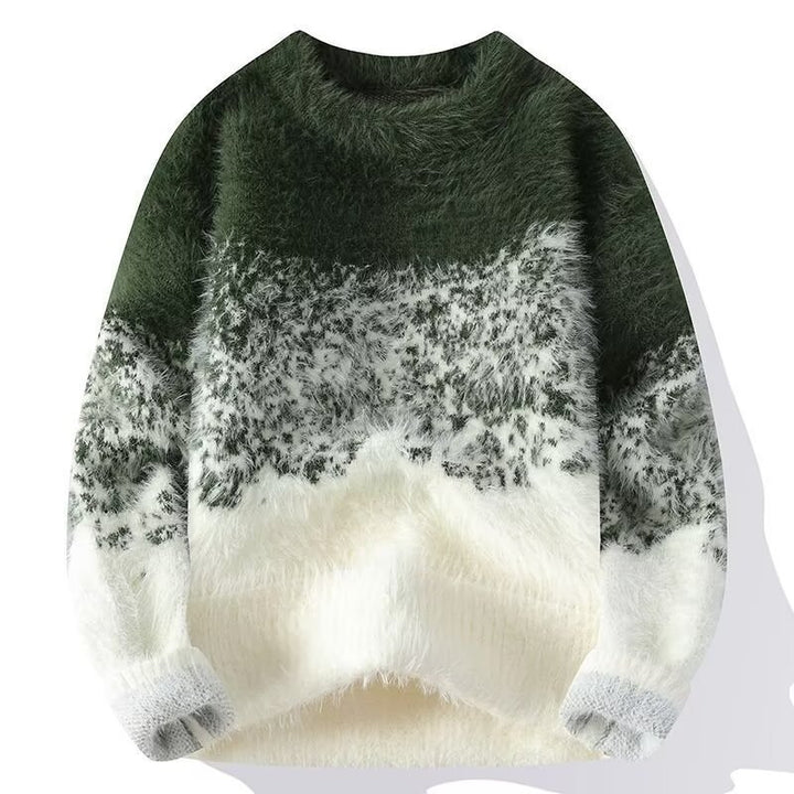 Damen Gemütlicher Rundhals Pullover aus Flauschigem Material Drune