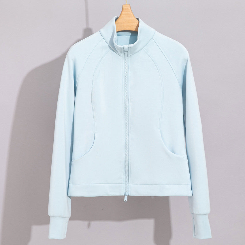 Damen Performance-Trainingsjacke mit Stehkragen und Daumenloch Drune