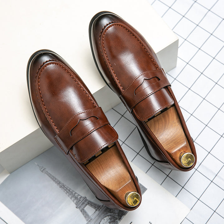 Herren klassische Tassel-Lederloafer mit Mokassinnaht, gepolsterter Komfortinnensohle und rutschfester Gummilaufsohle Drune