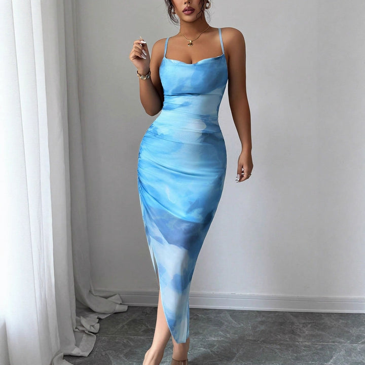 Damen Wickelkleid mit asymmetrischem Schnitt und raffinierten Rüschendetails Drune