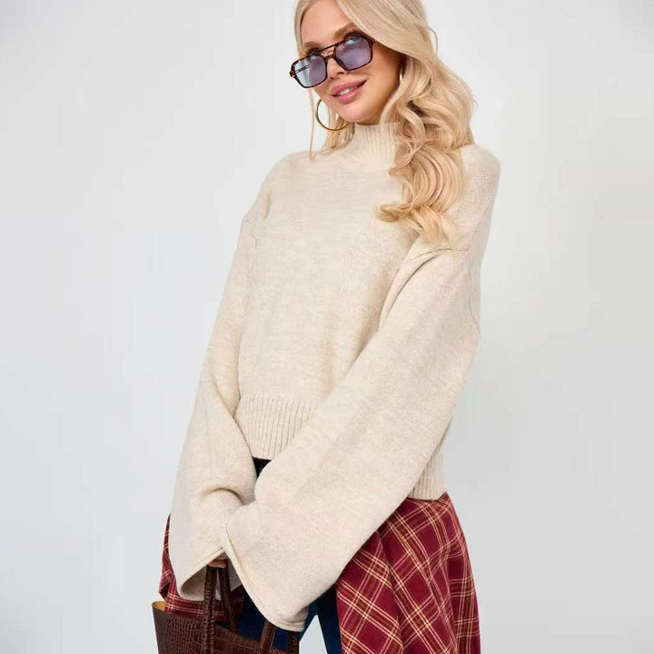 Damen oversized Strickpullover mit weitem Schnitt und besonderen Ärmeln Drune