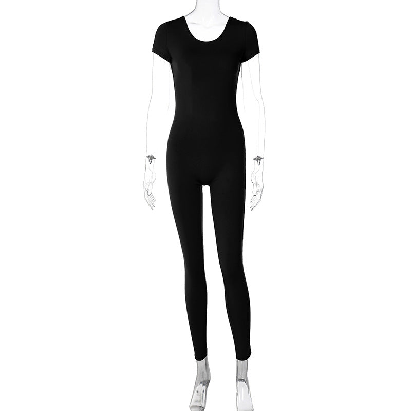 Damen figurbetonter Jumper mit kurzen Ärmeln Drune