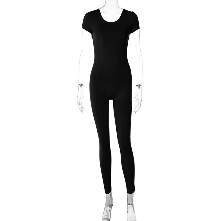 Damen figurbetonter Jumper mit kurzen Ärmeln Drune
