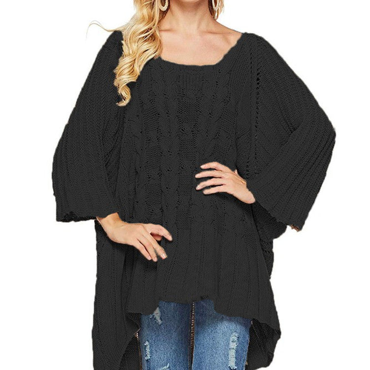 Damen Grobstrick Pullover mit weitem Schnitt und strukturiertem Design Drune