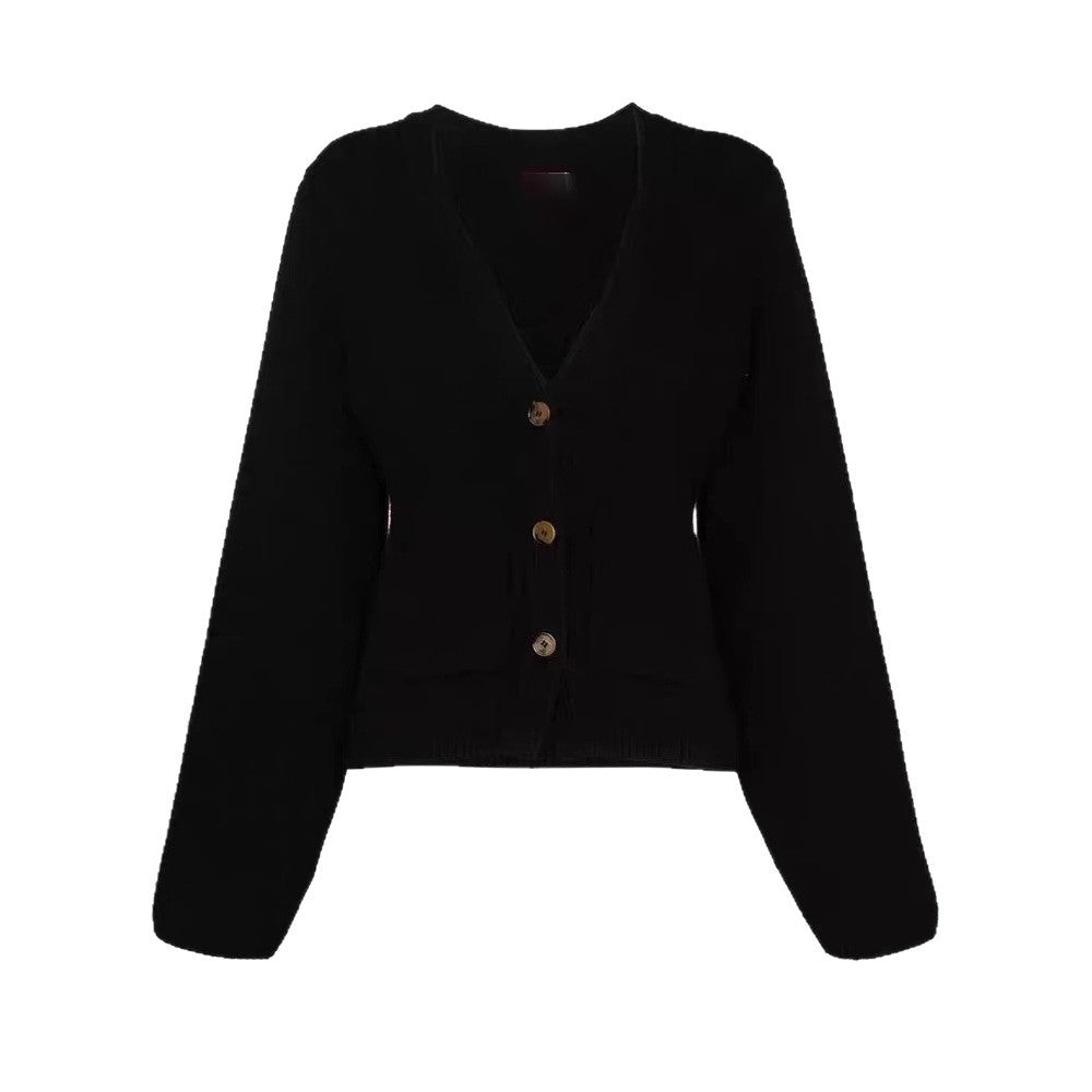 Damen Strickjacke mit tiefem V-Ausschnitt und Taschen Drune