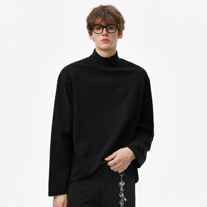 Herren Oversize Rollkragenpullover aus weichem Baumwoll‑Mix mit Raglanärmeln Drune
