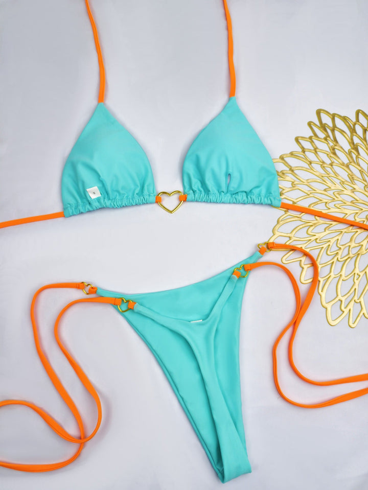 Damen Bikini-Set mit herzförmigem Detail und verstellbaren Trägern Drune