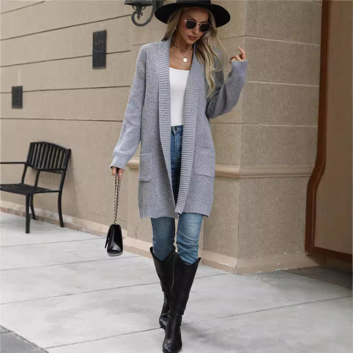 Damen Strickjacke mit offener Vorderseite und lässigem Schnitt Drune