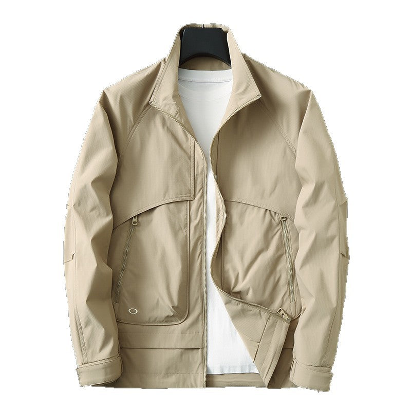 Herren Leichte Utility-Fieldjacke mit verstellbarem Saum und verdeckten Reißverschlusstaschen Drune