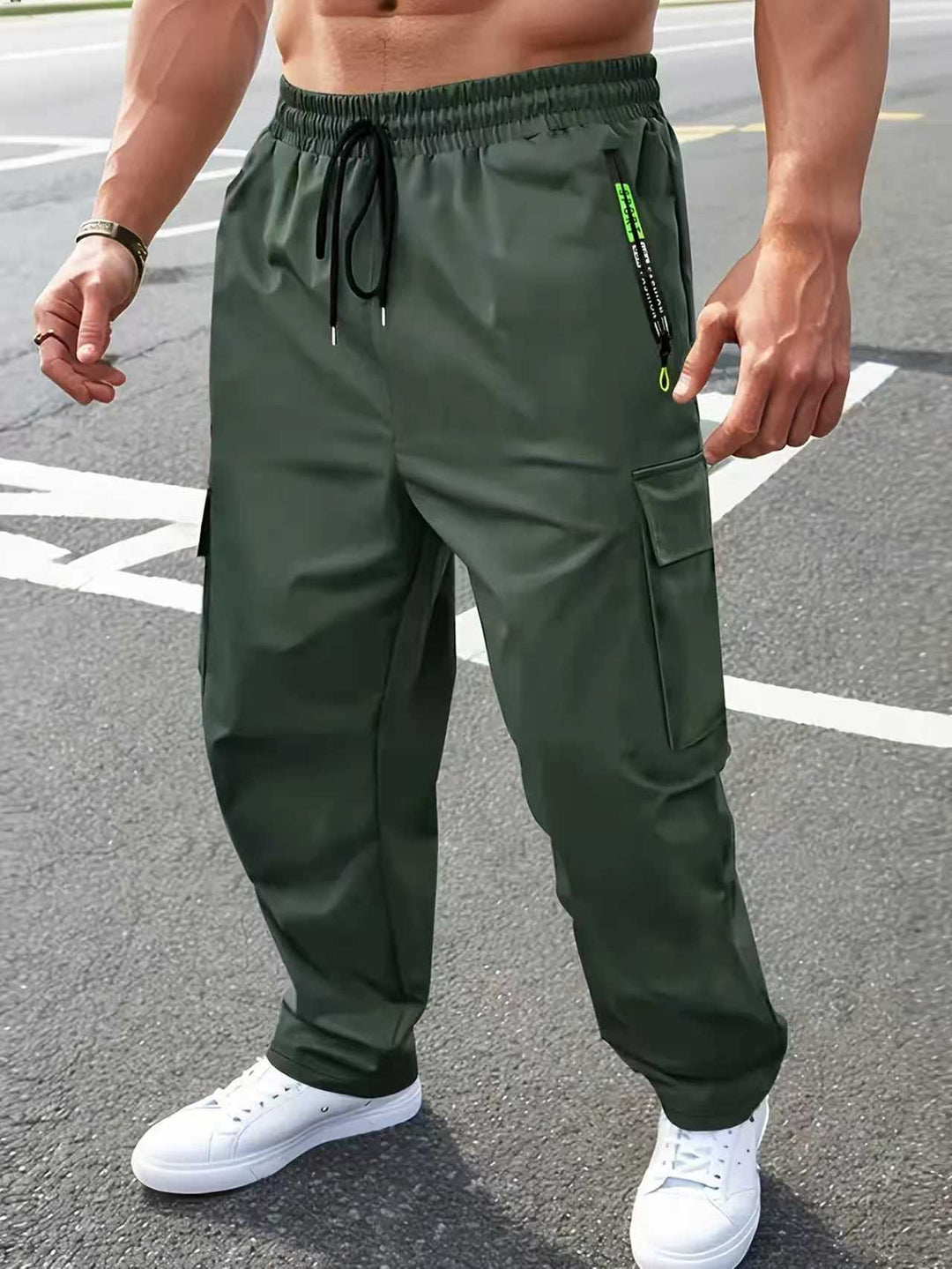 Herren Praktische Cargo-Hose mit verstellbarem Gummizug Drune