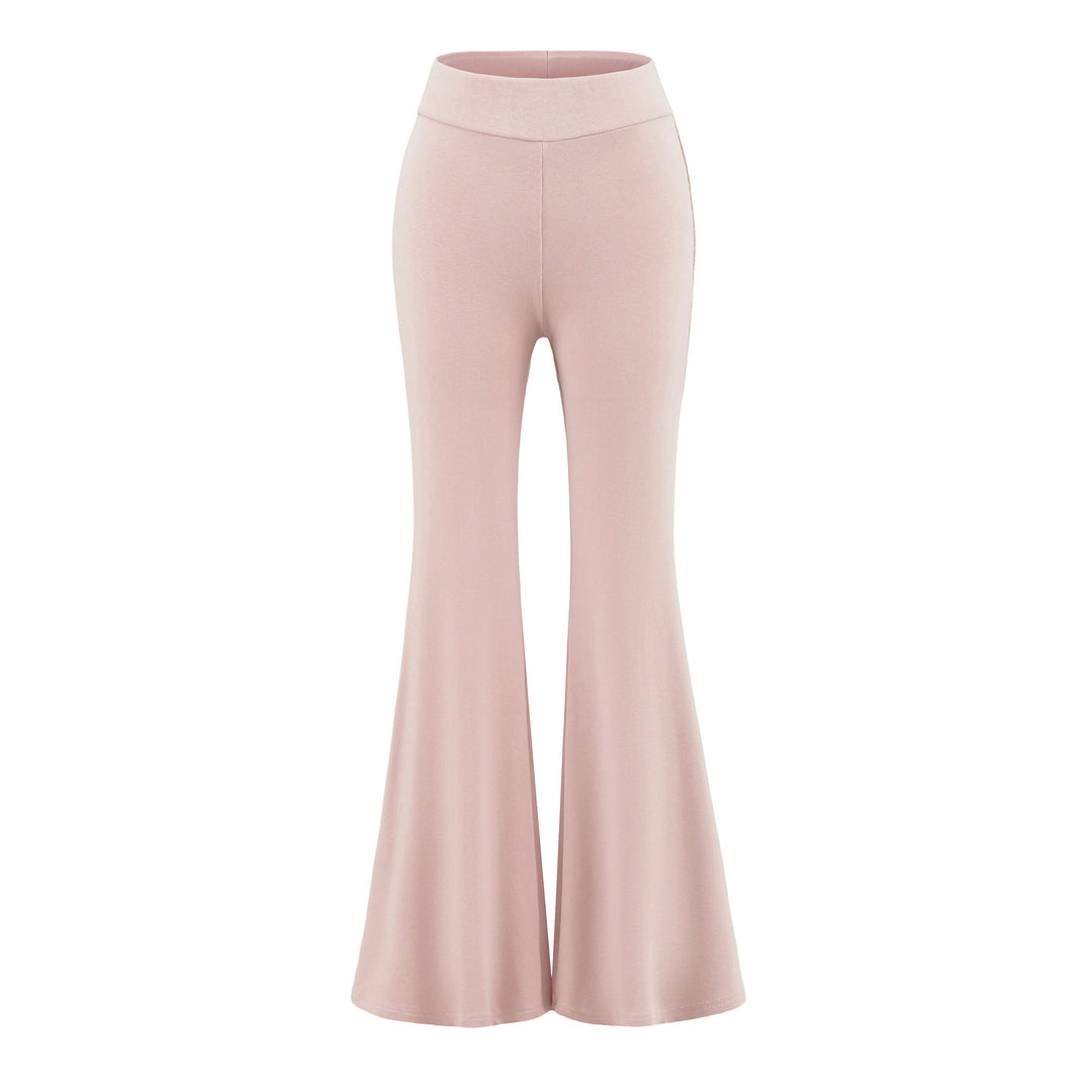 Damen High-Waist Flared Jersey-Leggings mit ausgestelltem Beinabschluss Drune