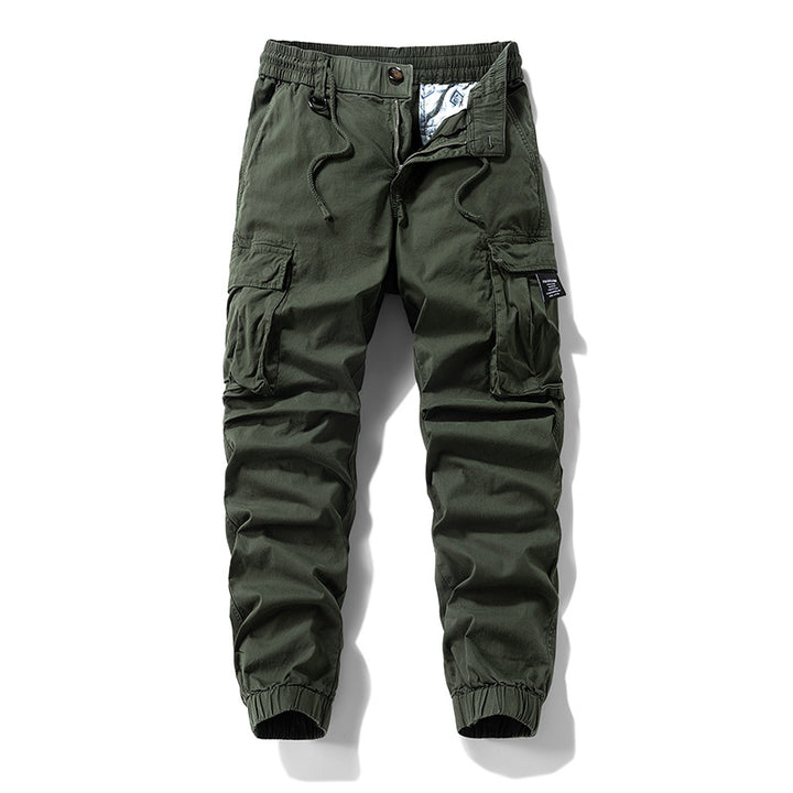 Herren Cargo-Jogger im technischen Utility-Design mit elastischem Tunnelzugbund und Mehrfachtaschen Drune