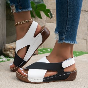 Damen  orthopädische Keilsandalen mit Memory-Foam und verstellbarem Fersenriemen Drune