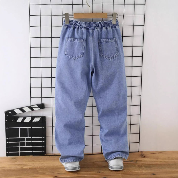 Herren bequeme Denim-Hose mit elastischem Bund und tiefen Taschen Drune