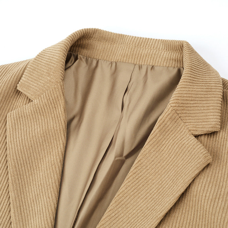 Herren Cord-Sakko Slim-Fit mit Reverskragen und aufgesetzten Taschen Drune