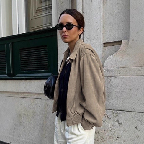 Damen Lässige Oversized Jacke aus weichem Material Drune