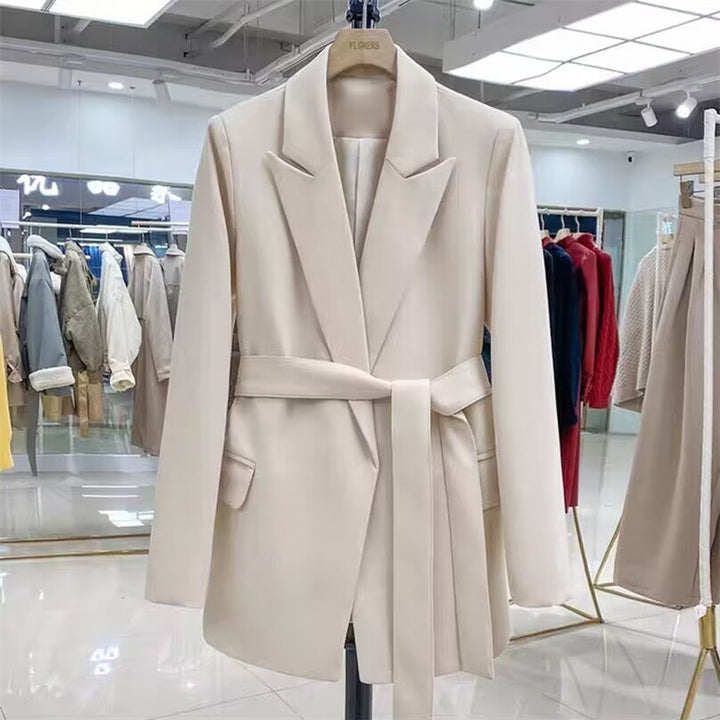 Damen Elegante Wickelblazer mit Gürtel Drune