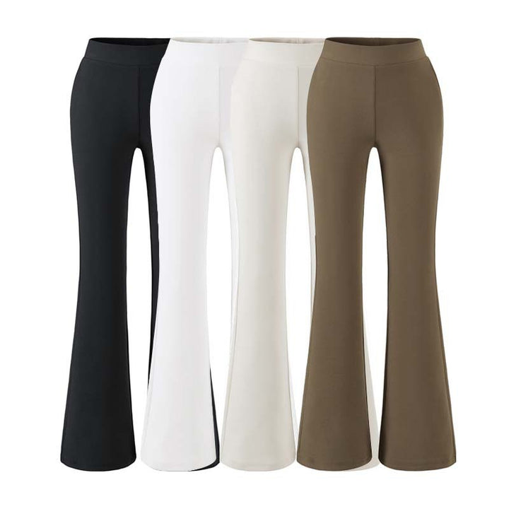 Damen hochtaillierte Stretch‑Schlaghose mit weitem Bootcut‑Schnitt Drune