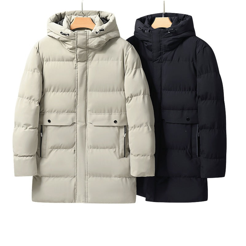 Herren langer gesteppter Winterparka mit Kapuze, wasserabweisender Außenhülle & wärmereflektierendem Innenfutter Drune