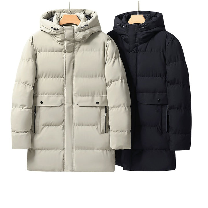 Herren langer gesteppter Winterparka mit Kapuze, wasserabweisender Außenhülle & wärmereflektierendem Innenfutter Drune