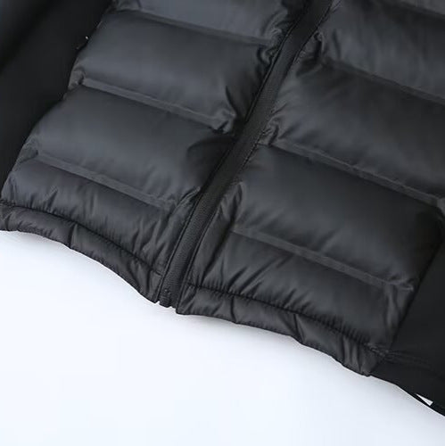Damen Hybrid-Steppjacke mit Softshell-Ärmeln und Kapuze Drune