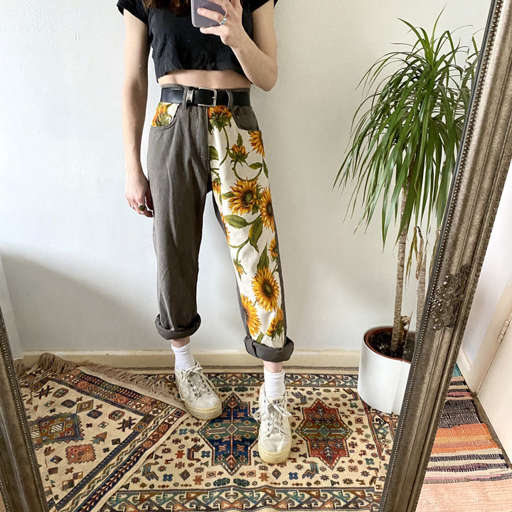 Damen lockere Sommerhose im modischen Blumenprint und elastischem Bund Drune