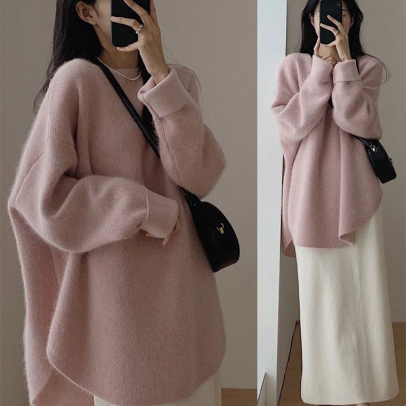 Damen Kuscheliger Oversized Pullover aus weichem Material Drune